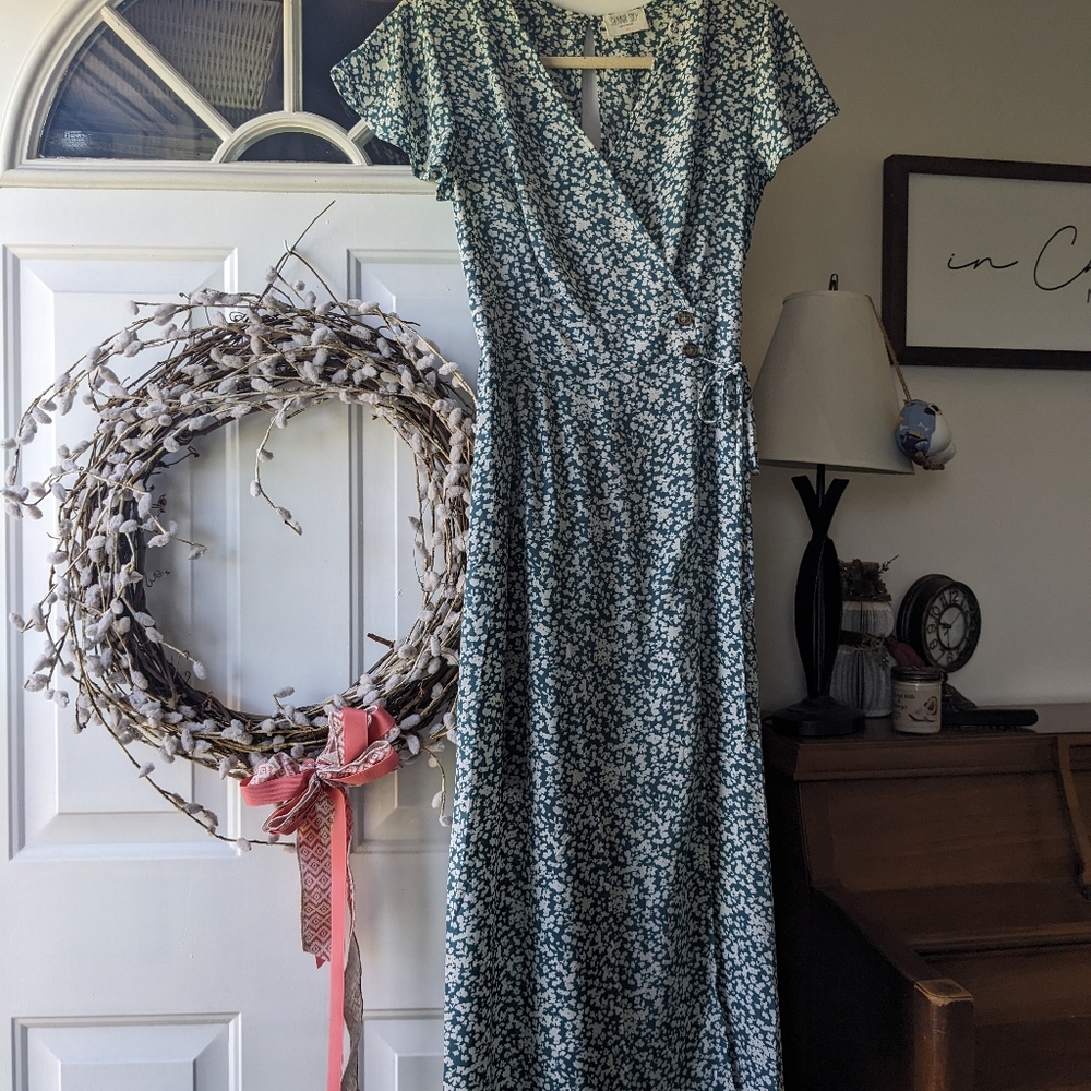 Sienna sky faux wrap dress